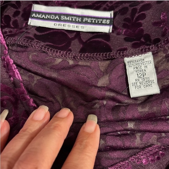 VTG Velvet Burnout Cropped Jacket Plum Semi-sheer 12P Whimsigoth Boho Witchy - Picture 5 of 5